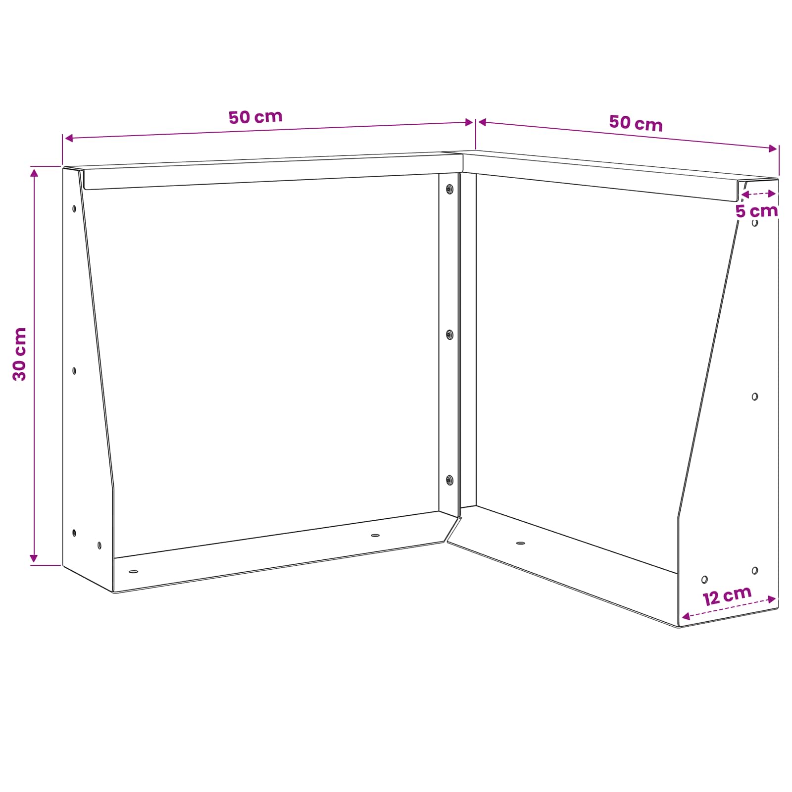 vidaXL Mur oporowy 50 x 50 x 30 cm Stal kortenowska Rdzawy