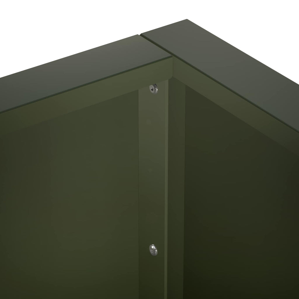vidaXL Mur oporowy 50 x 50 x 40 cm Stal Oliwkowy zielony