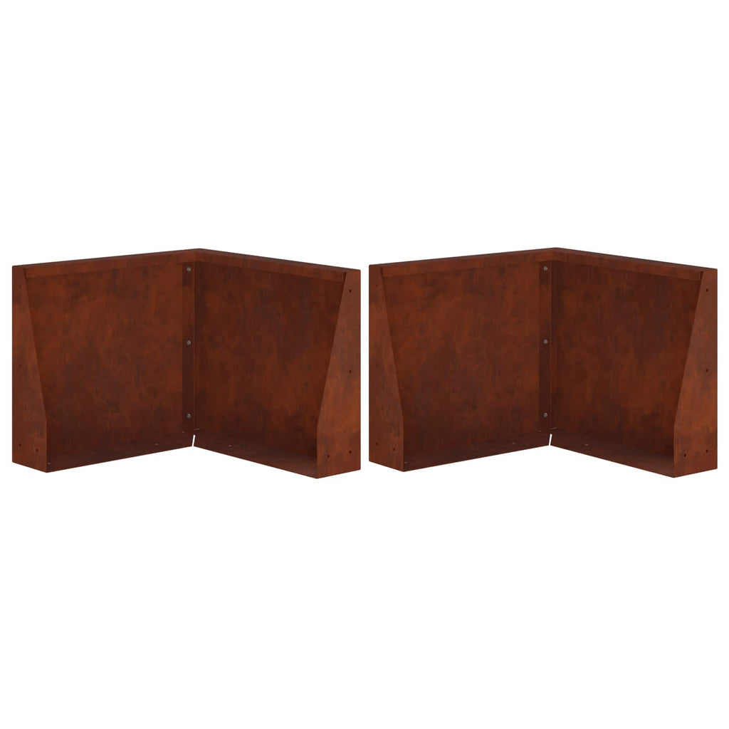 vidaXL Mur oporowy 2 szt. 50 x 50 x 40 cm Stal kortenowska Rdzawy