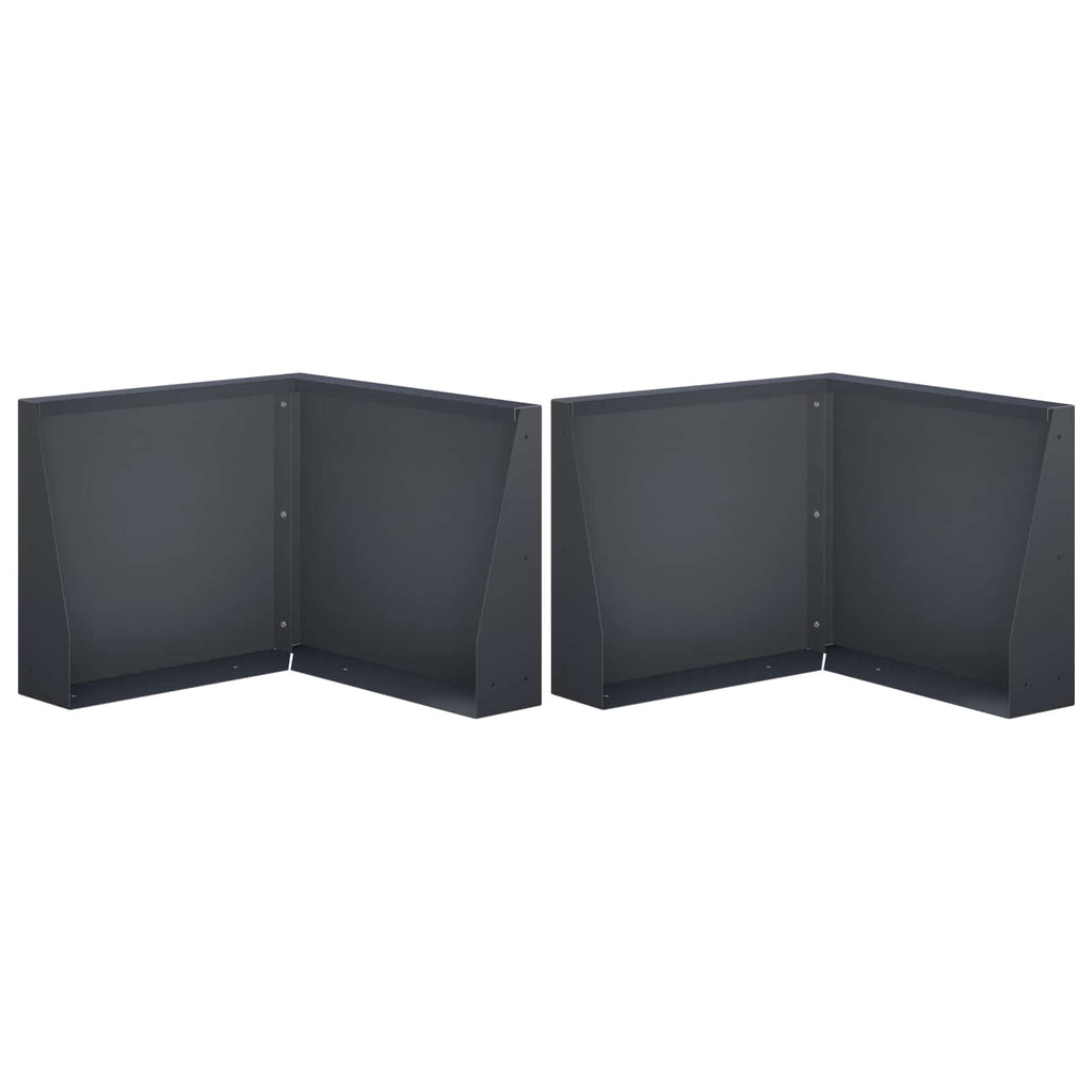 vidaXL Mur oporowy 2 szt. 50 x 50 x 50 cm Stal antracytowy