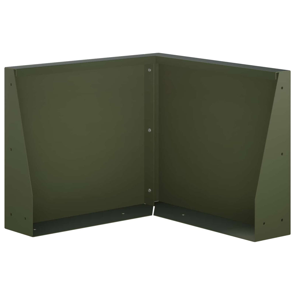 vidaXL Mur oporowy 50 x 50 x 50 cm Stal Oliwkowy zielony