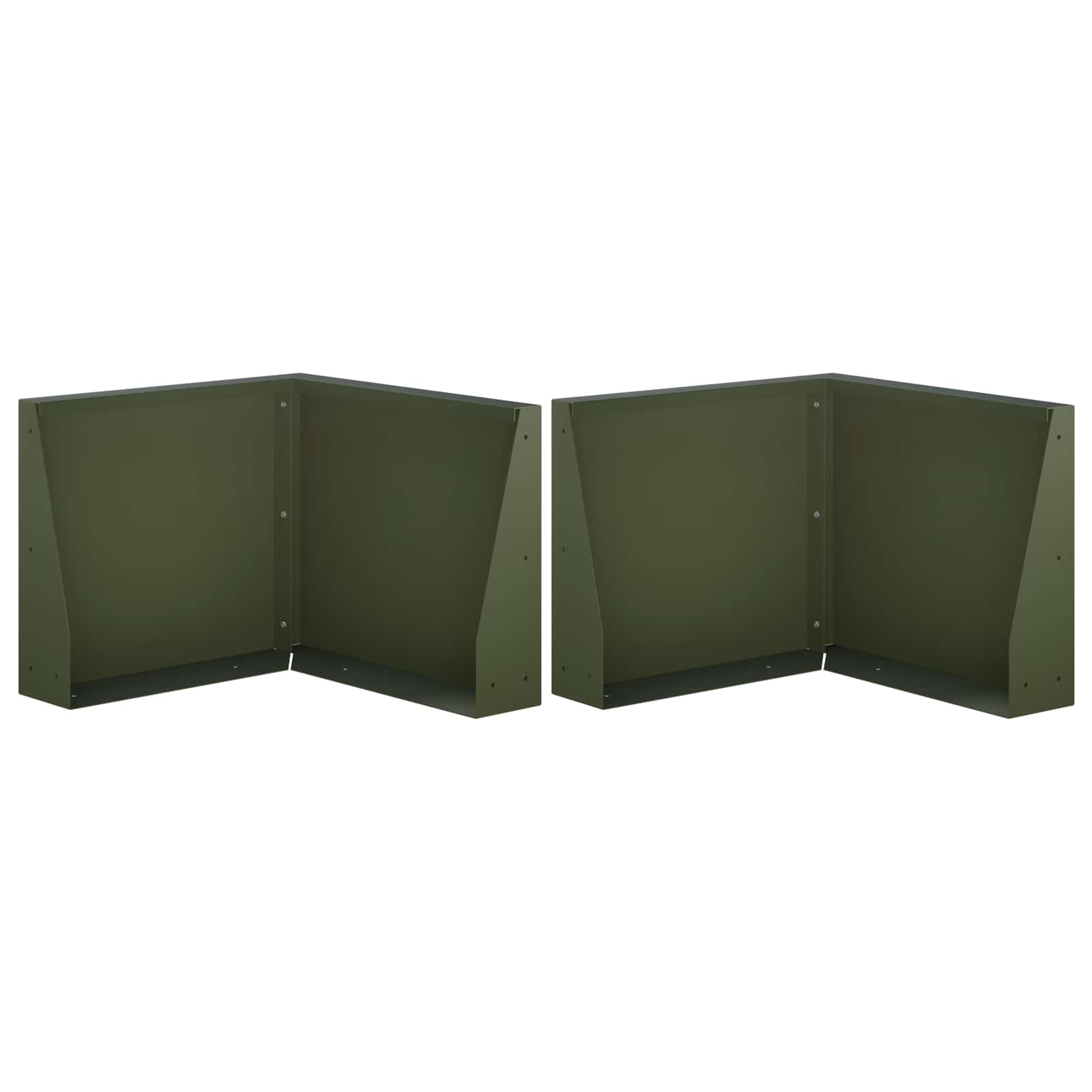 vidaXL Mur oporowy 2 szt. 50 x 50 x 50 cm Stal Oliwkowy zielony