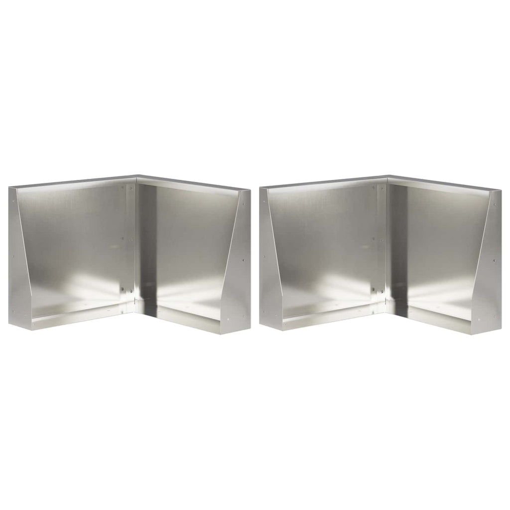 vidaXL Mur oporowy 2 szt. 50 x 50 x 50 cm Stal nierdzewna srebrny