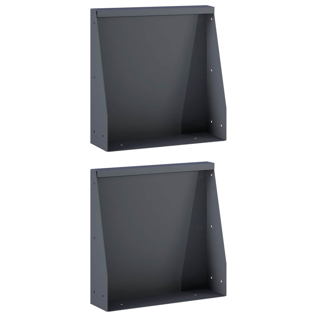 vidaXL Mur oporowy 2 szt. 40 x 12 x 30 cm Stal antracytowy