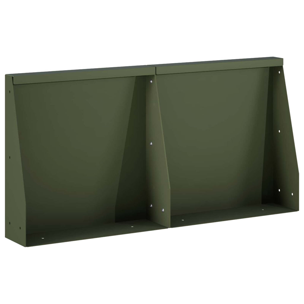 vidaXL Mur oporowy 2 szt. 40 x 12 x 30 cm Stal Oliwkowy zielony
