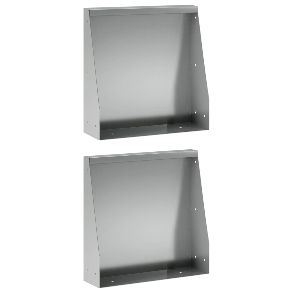 vidaXL Mur oporowy 2 szt. 40 x 12 x 30 cm Stal ocynkowana srebrny