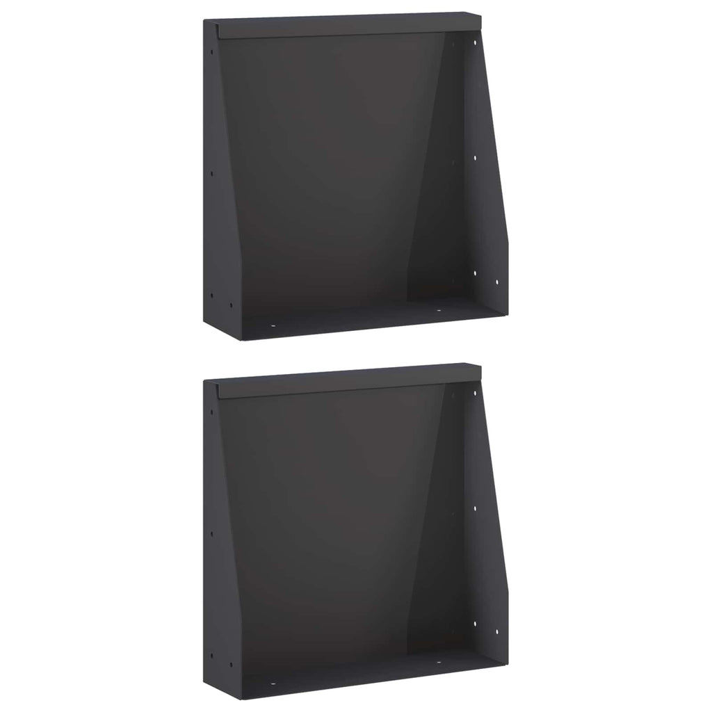 vidaXL Mur oporowy 2 szt. 40 x 12 x 40 cm Stal Czarny