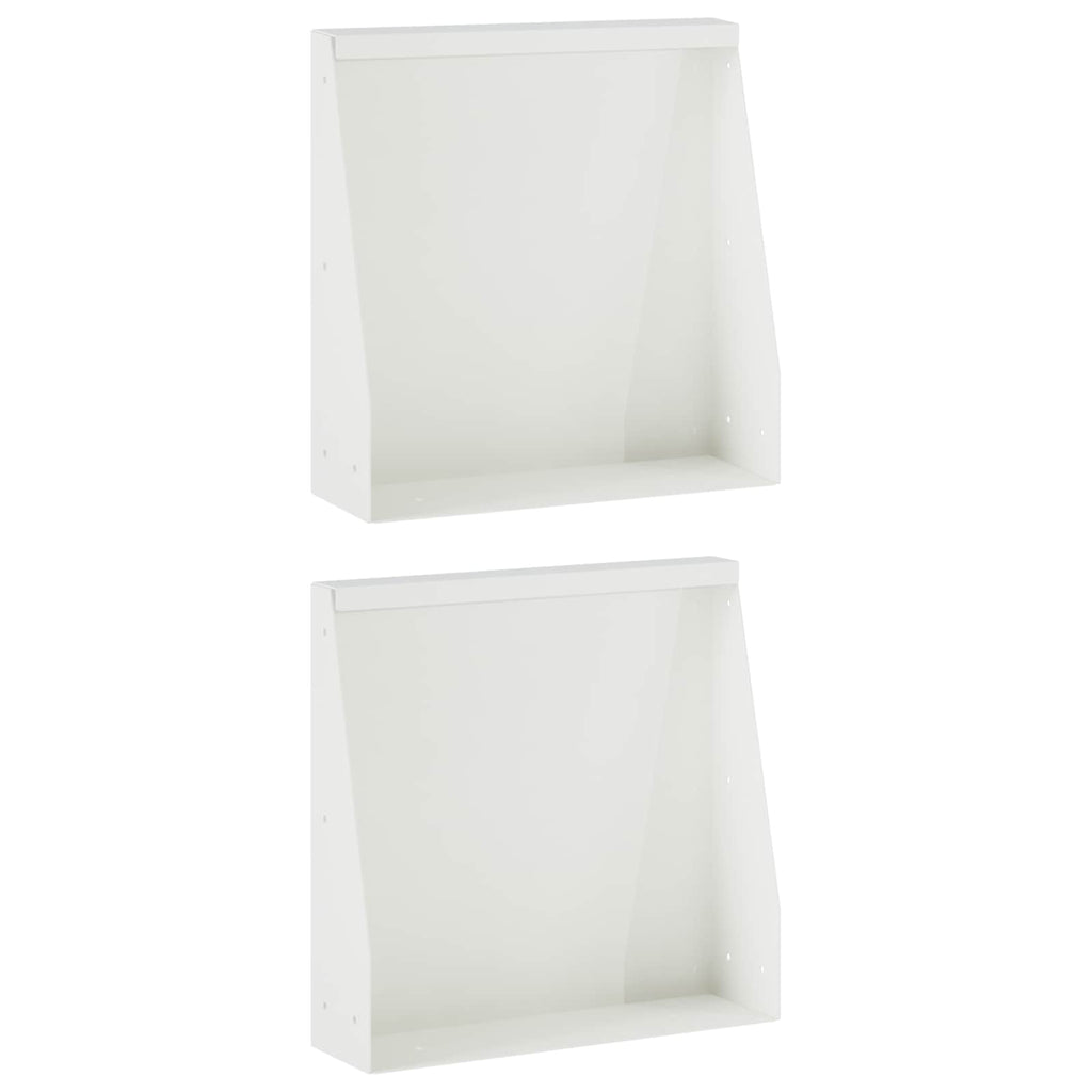 vidaXL Mur oporowy 2 szt. 40 x 12 x 50 cm Stal Biały