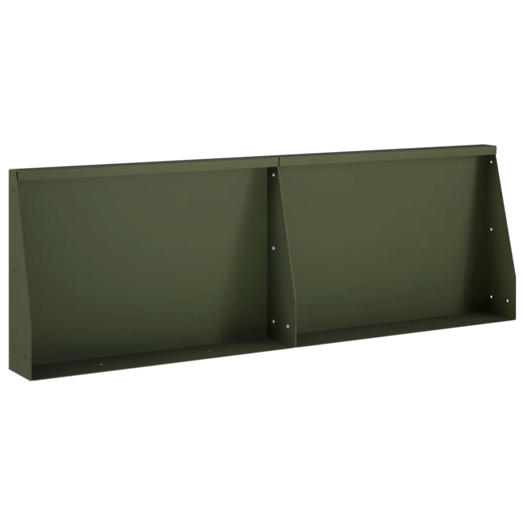 vidaXL Mur oporowy 2 szt. 60 x 12 x 30 cm Stal Oliwkowy zielony