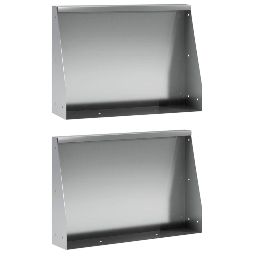 vidaXL Mur oporowy 2 szt. 60 x 12 x 30 cm Stal ocynkowana srebrny