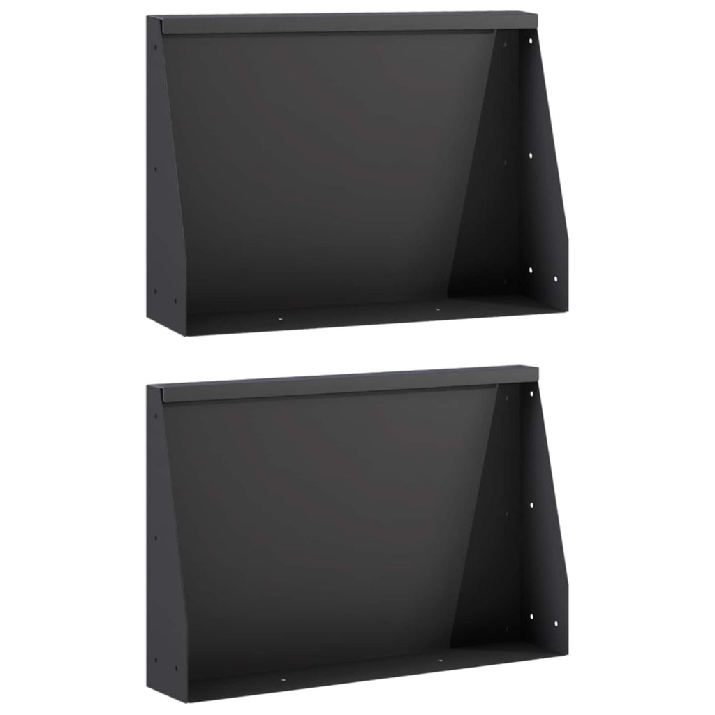 vidaXL Mur oporowy 2 szt. 60 x 12 x 40 cm Stal Czarny