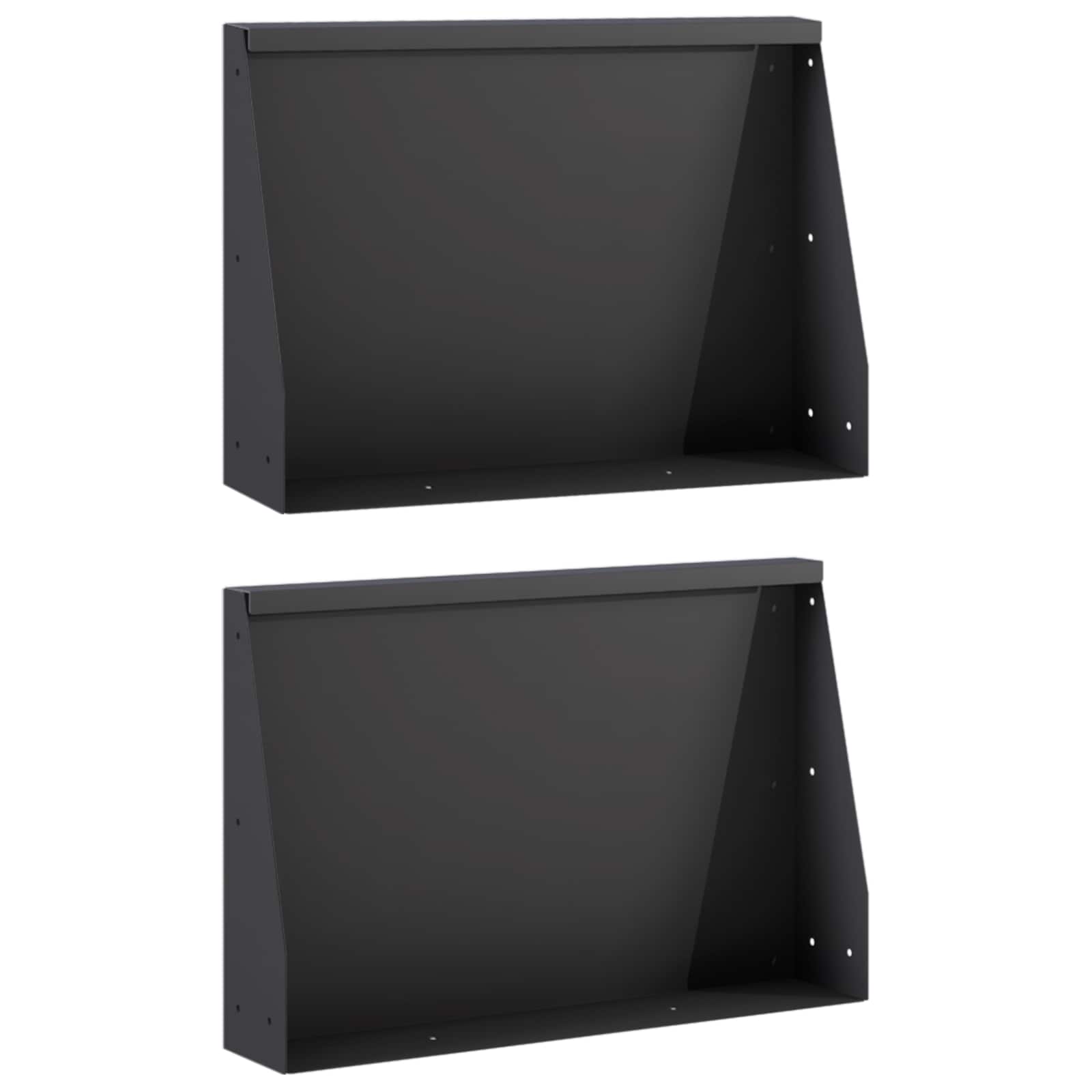 vidaXL Mur oporowy 2 szt. 60 x 12 x 50 cm Stal Czarny