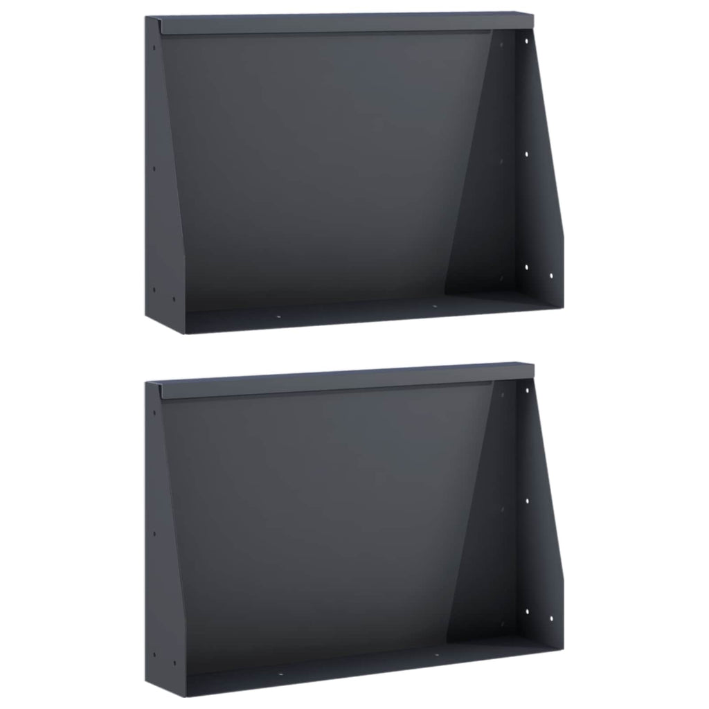 vidaXL Mur oporowy 2 szt. 60 x 12 x 50 cm Stal antracytowy