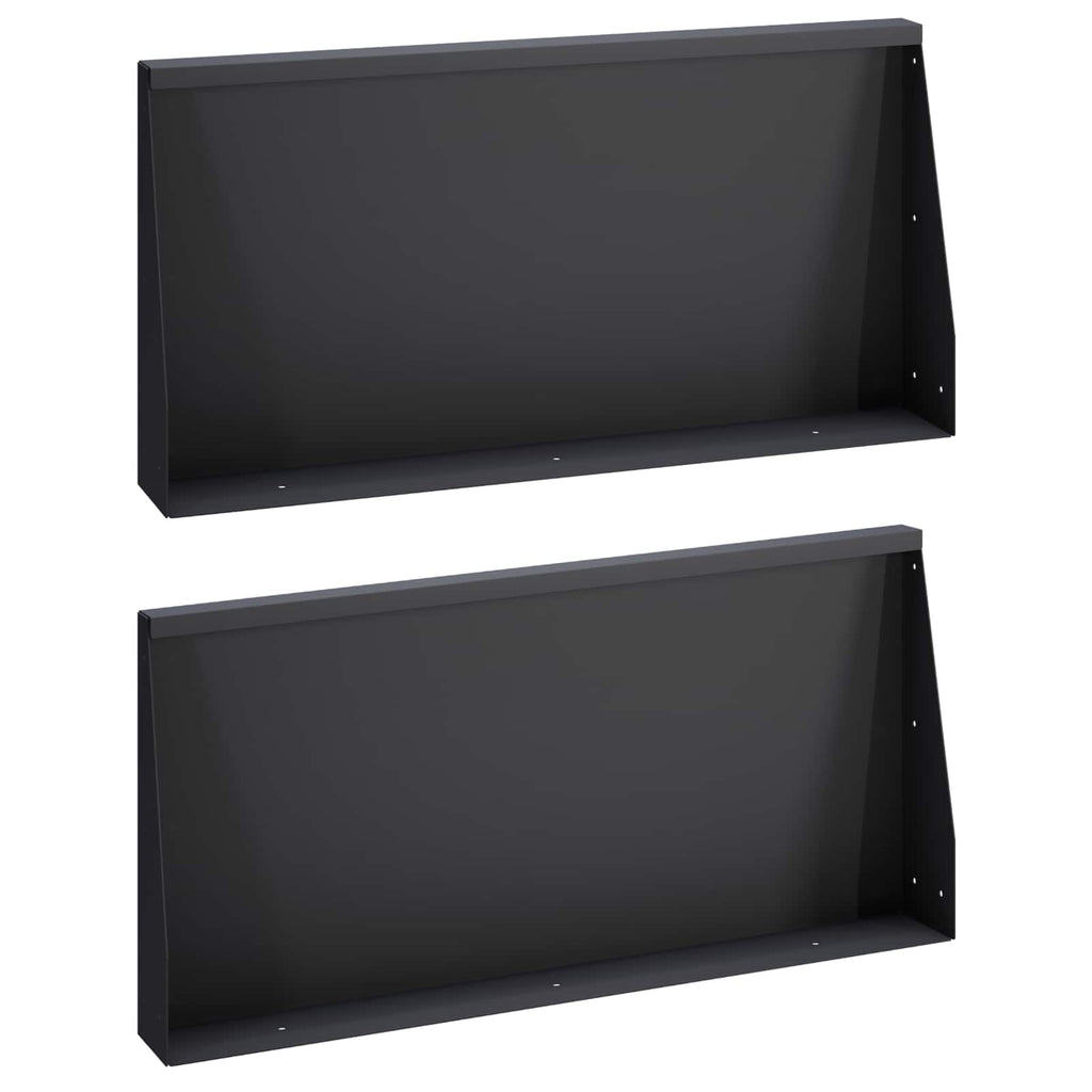 vidaXL Mur oporowy 2 szt. 80 x 12 x 30 cm Stal Czarny
