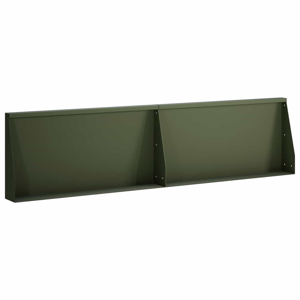 vidaXL Mur oporowy 2 szt. 80 x 12 x 30 cm Stal Oliwkowy zielony