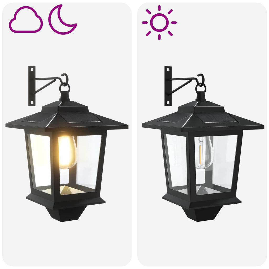 vidaXL Lampa Montażowa na Ścianie 2 szt. Czarny 19 x 14 x 25 cm