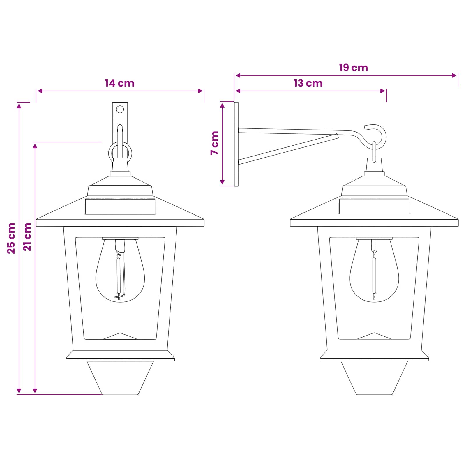 vidaXL Lampa Montażowa na Ścianie 2 szt. Czarny 19 x 14 x 25 cm