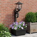 vidaXL Lampa słupkowa z donicą Czarny 29 x 28 x 74 cm ABS i PP