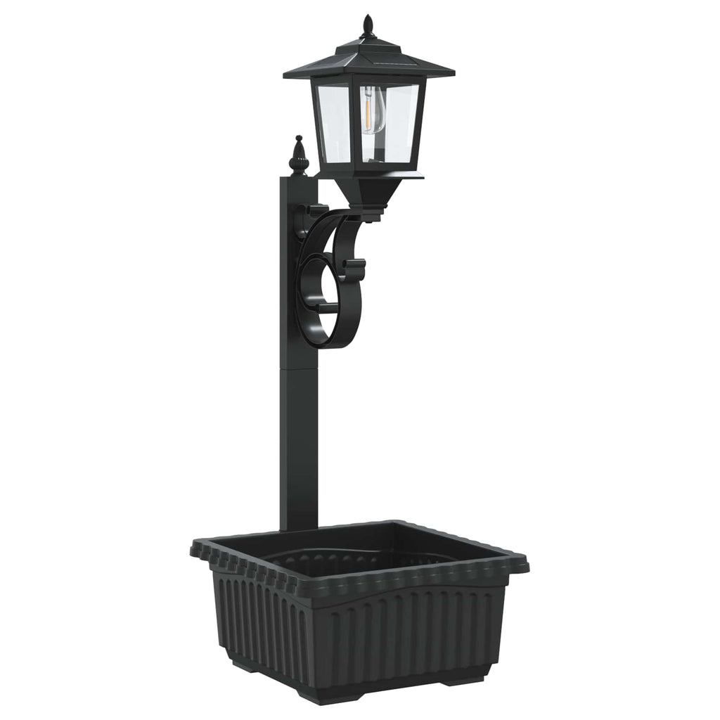 vidaXL Lampa słupkowa z donicą Czarny 29 x 28 x 74 cm ABS i PP