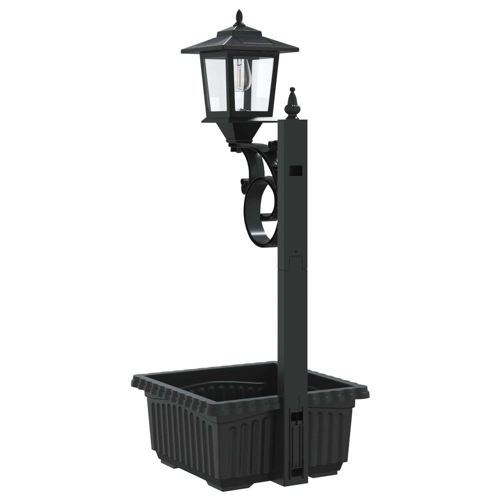 vidaXL Lampa słupkowa z donicą Czarny 29 x 28 x 74 cm ABS i PP
