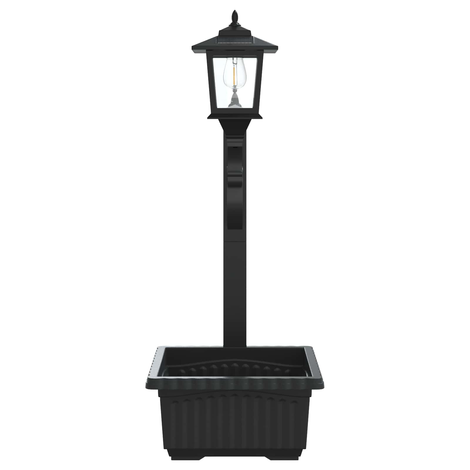 vidaXL Lampa słupkowa z donicą Czarny 29 x 28 x 74 cm ABS i PP