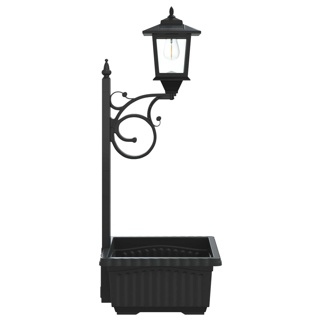 vidaXL Lampa słupkowa z donicą Czarny 29 x 28 x 74 cm ABS i PP