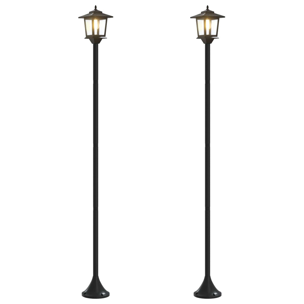 vidaXL Zestaw Lamp Post with LED Bulb 2 szt. Czarny 16 x 16 x 156 cm