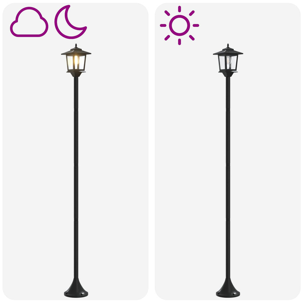 vidaXL Zestaw Lamp Post with LED Bulb 2 szt. Czarny 16 x 16 x 156 cm
