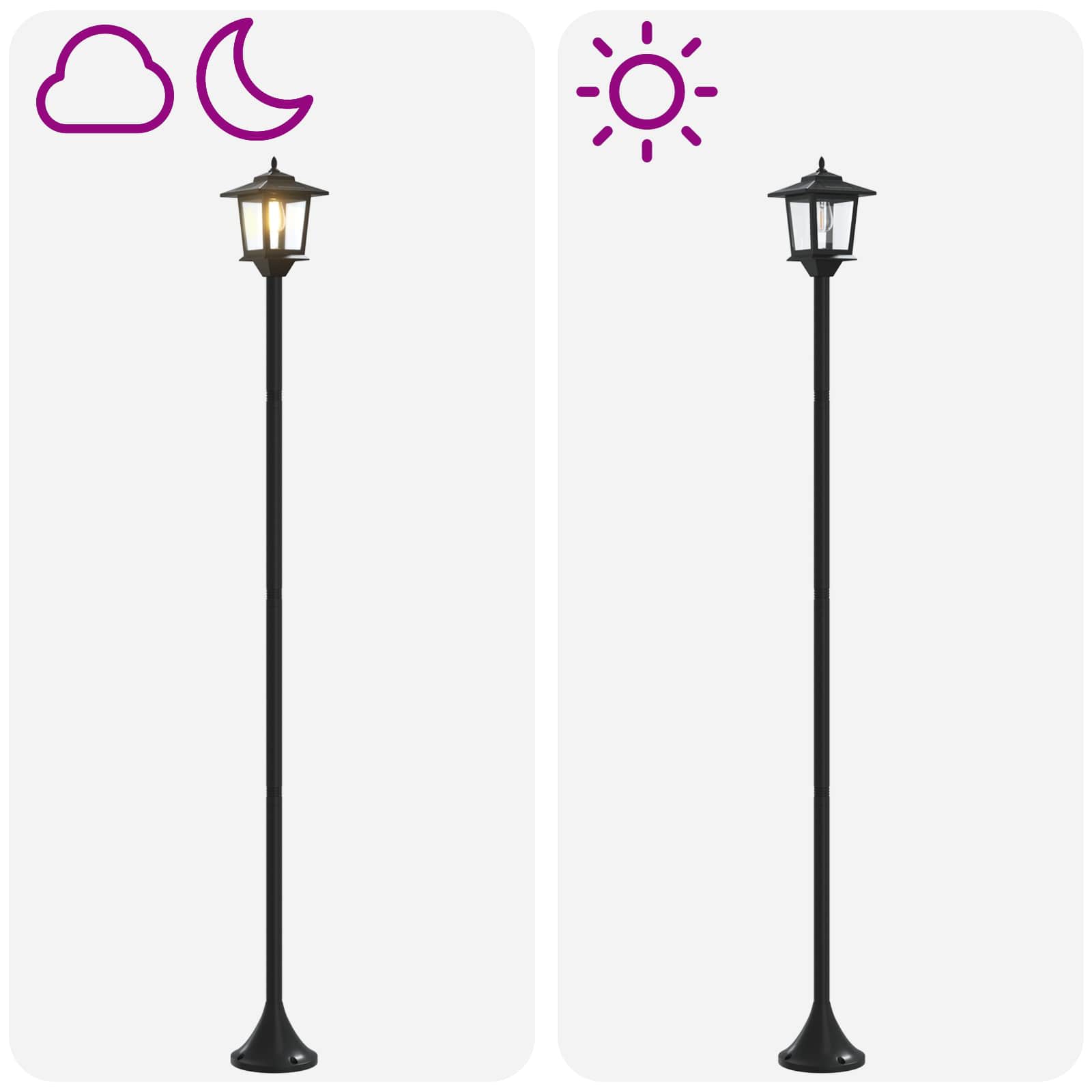 vidaXL Zestaw Lamp Post with LED Bulb 2 szt. Czarny 16 x 16 x 156 cm