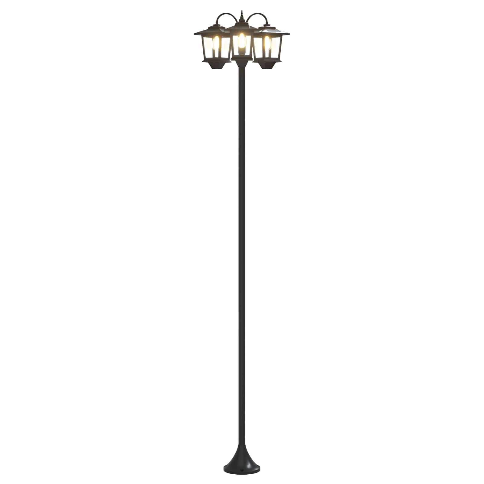 vidaXL Lampion z 3 głowicami Czarny 16 x 16 x 187 cm Aluminium i ABS