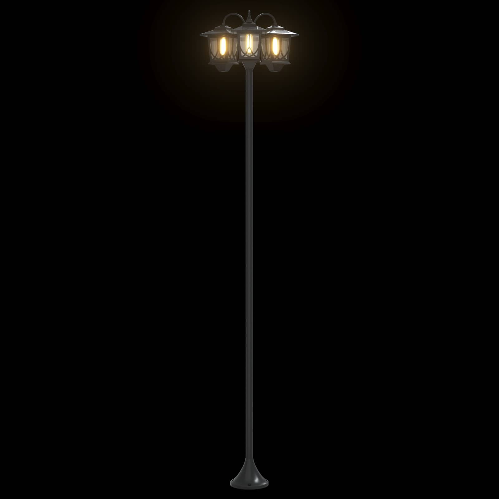 vidaXL Lampion z 3 głowicami Czarny 16 x 16 x 187 cm Aluminium i ABS