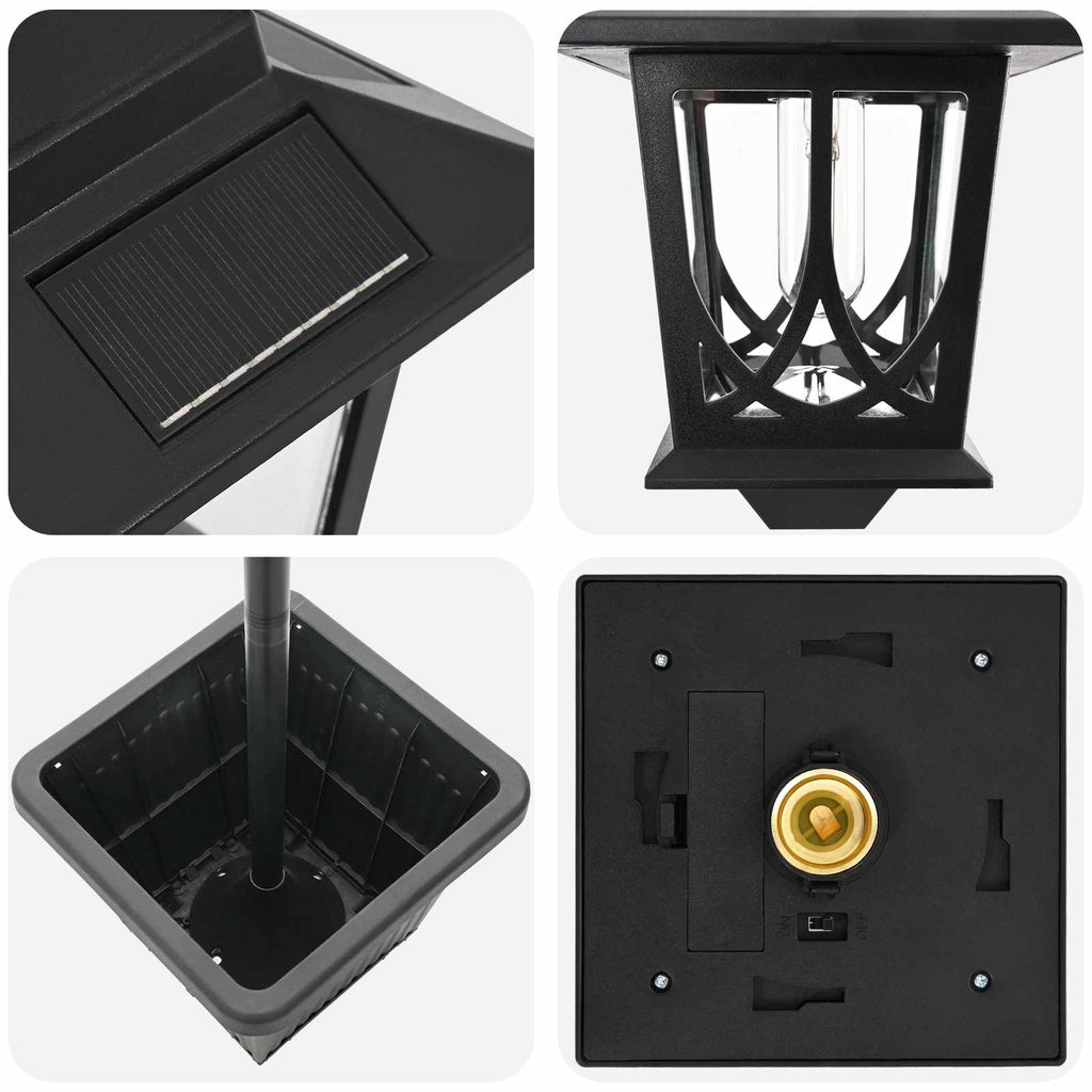 vidaXL Lampion z 3 głowicami Czarny 32 x 32 x 188 cm Aluminium i ABS