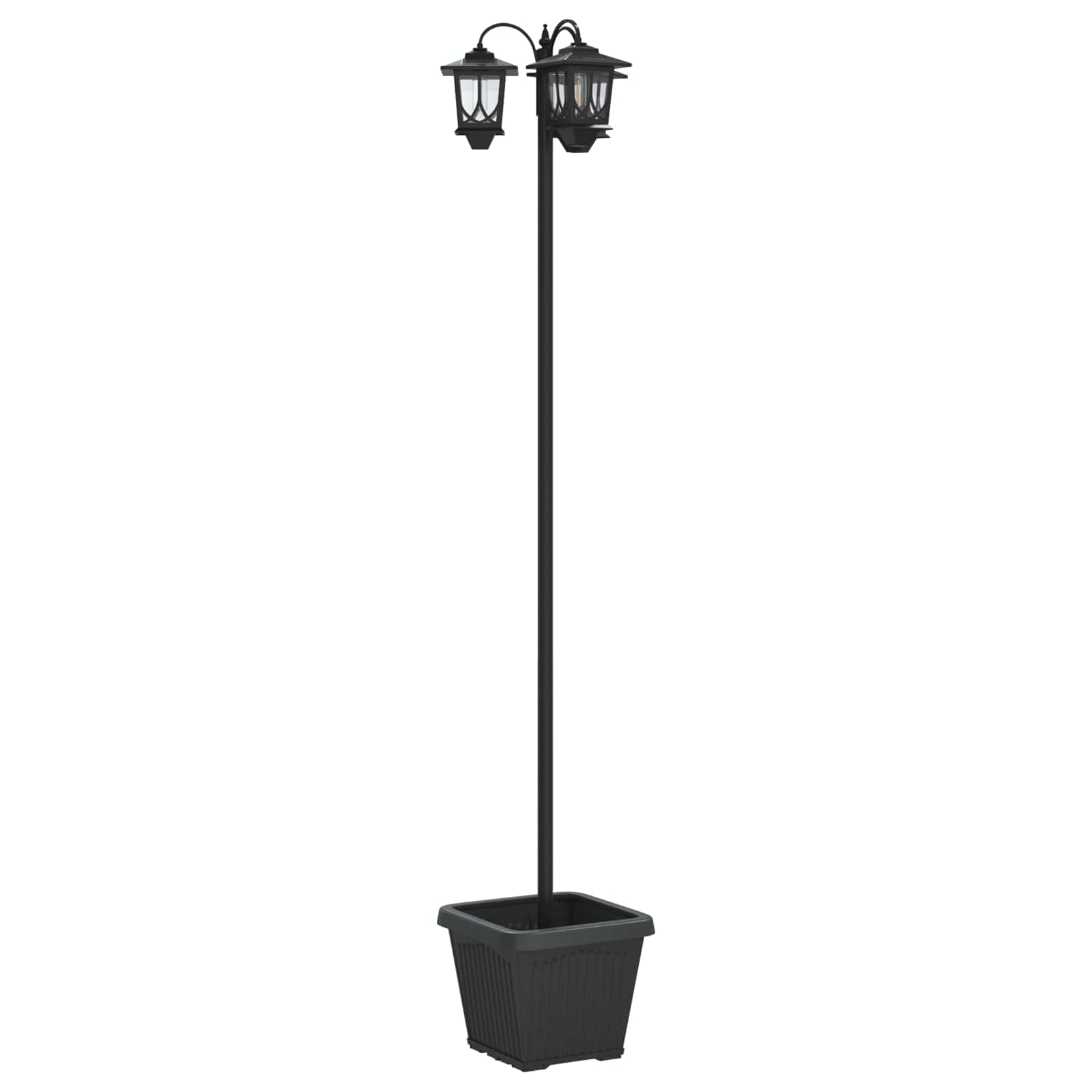 vidaXL Lampion z 3 głowicami Czarny 32 x 32 x 188 cm Aluminium i ABS