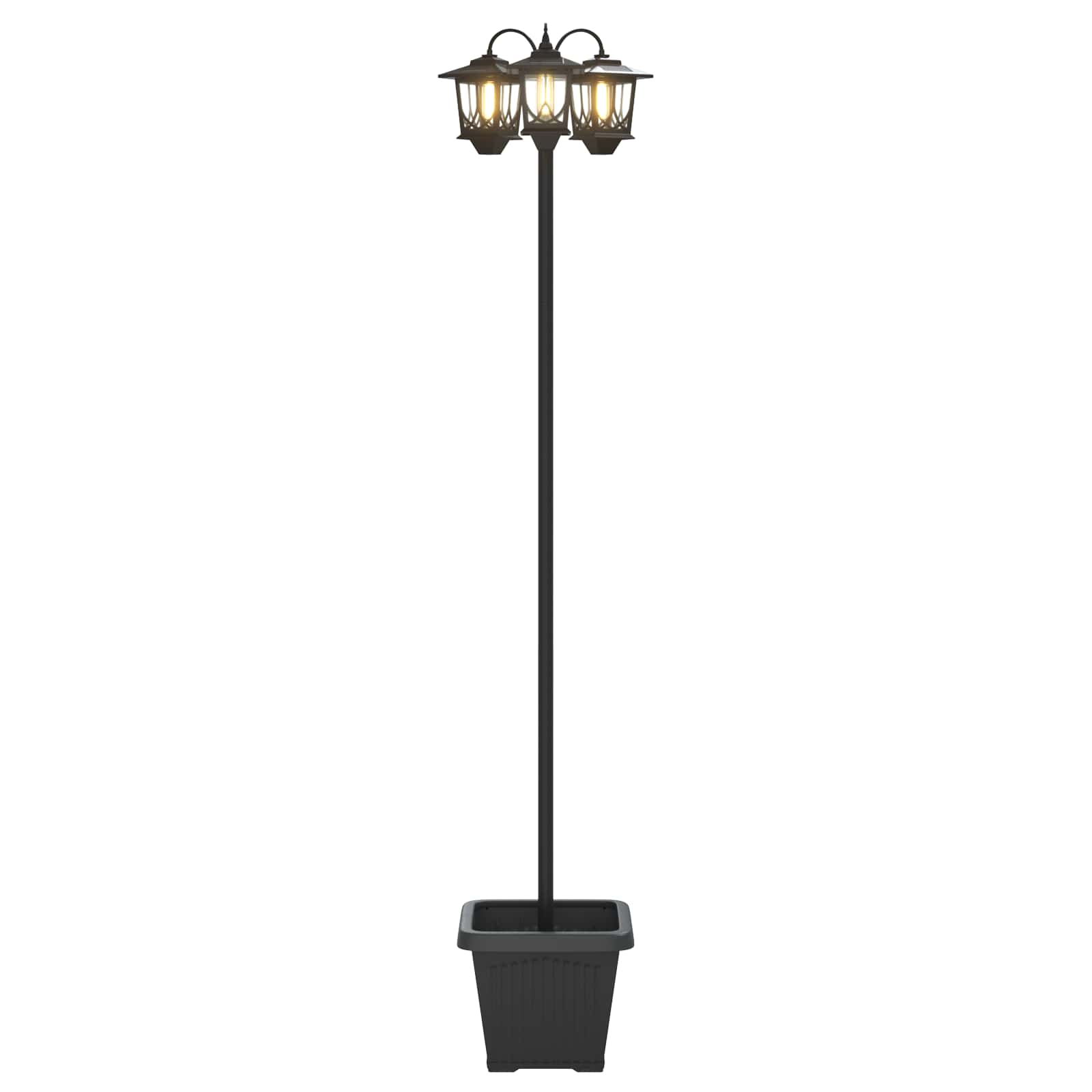 vidaXL Lampion z 3 głowicami Czarny 32 x 32 x 188 cm Aluminium i ABS