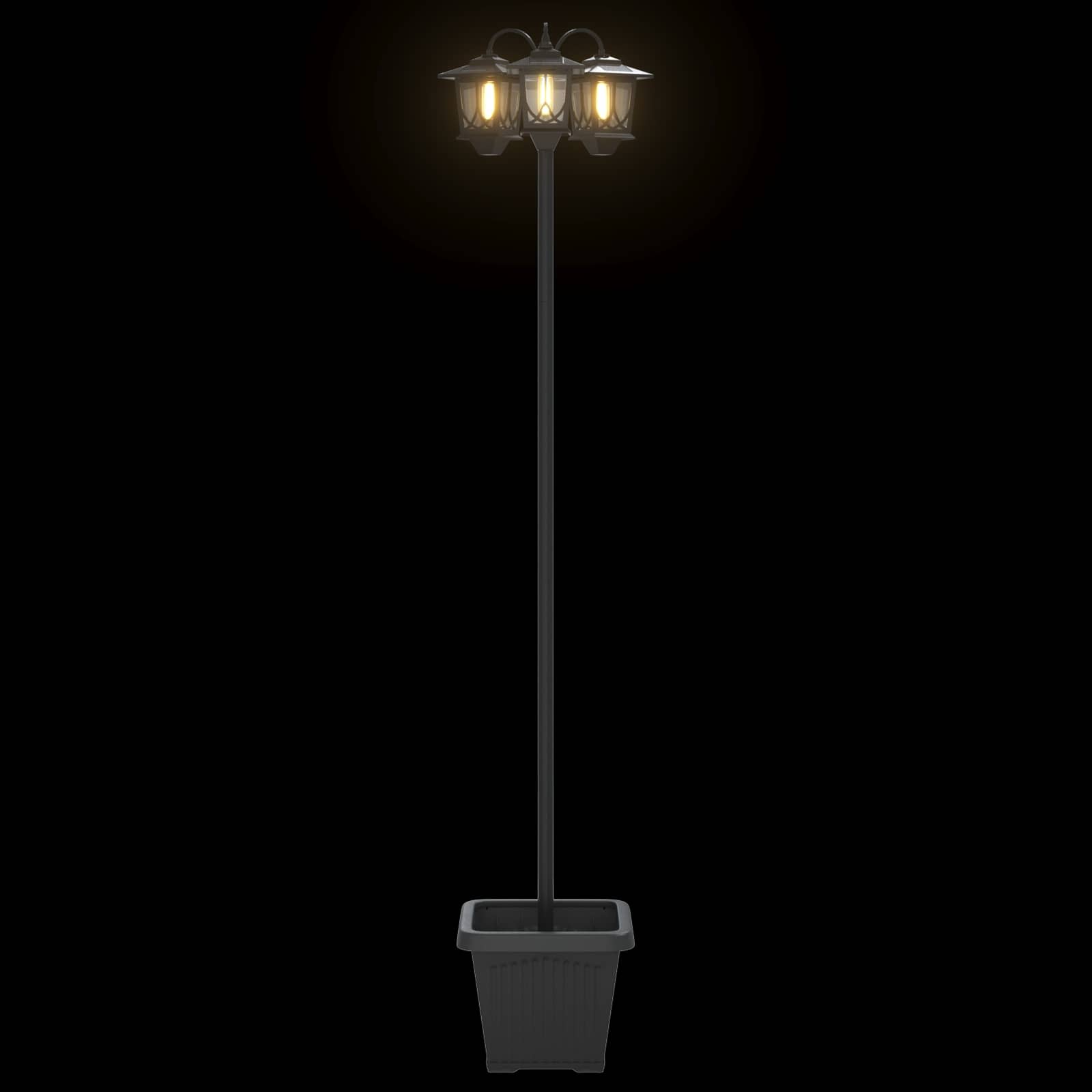 vidaXL Lampion z 3 głowicami Czarny 32 x 32 x 188 cm Aluminium i ABS