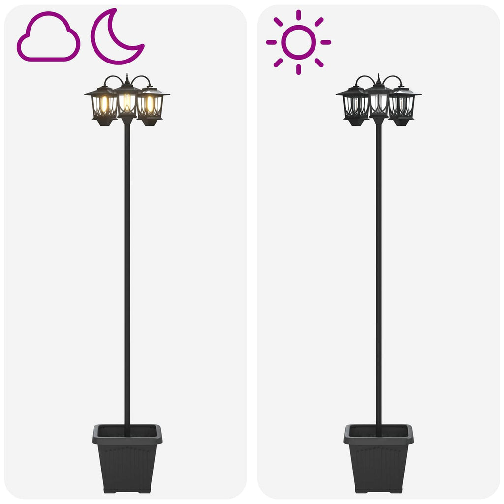 vidaXL Lampion z 3 głowicami Czarny 32 x 32 x 188 cm Aluminium i ABS