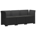 vidaXL Sofa ogrodowa 3-osobowa z poduszkami w rattanowym wyglądzie PP