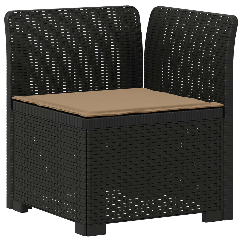 vidaXL Sofa ogrodowa 3-osobowa z poduszkami w rattanowym wyglądzie PP
