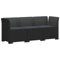 vidaXL Sofa ogrodowa 3-osobowa z poduszkami w rattanowym wyglądzie PP