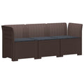 vidaXL Sofa ogrodowa 3-osobowa z poduszkami w rattanowym wyglądzie PP