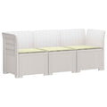 vidaXL Sofa ogrodowa 3-osobowa z poduszkami w rattanowym wyglądzie PP