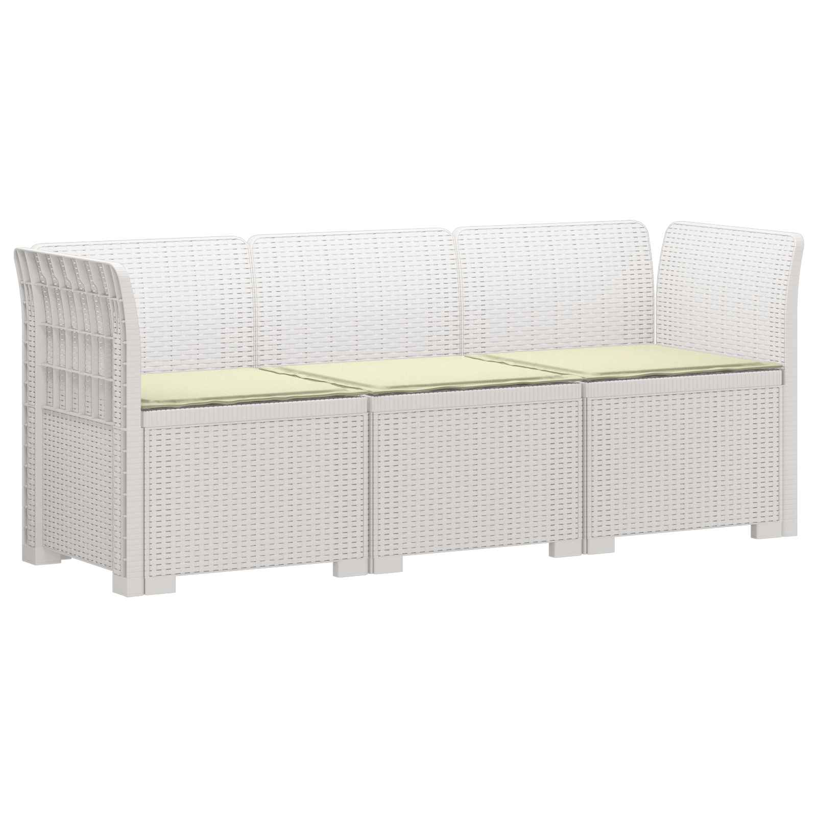 vidaXL Sofa ogrodowa 3-osobowa z poduszkami w rattanowym wyglądzie PP
