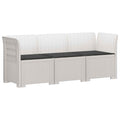 vidaXL Sofa ogrodowa 3-osobowa z poduszkami w rattanowym wyglądzie PP