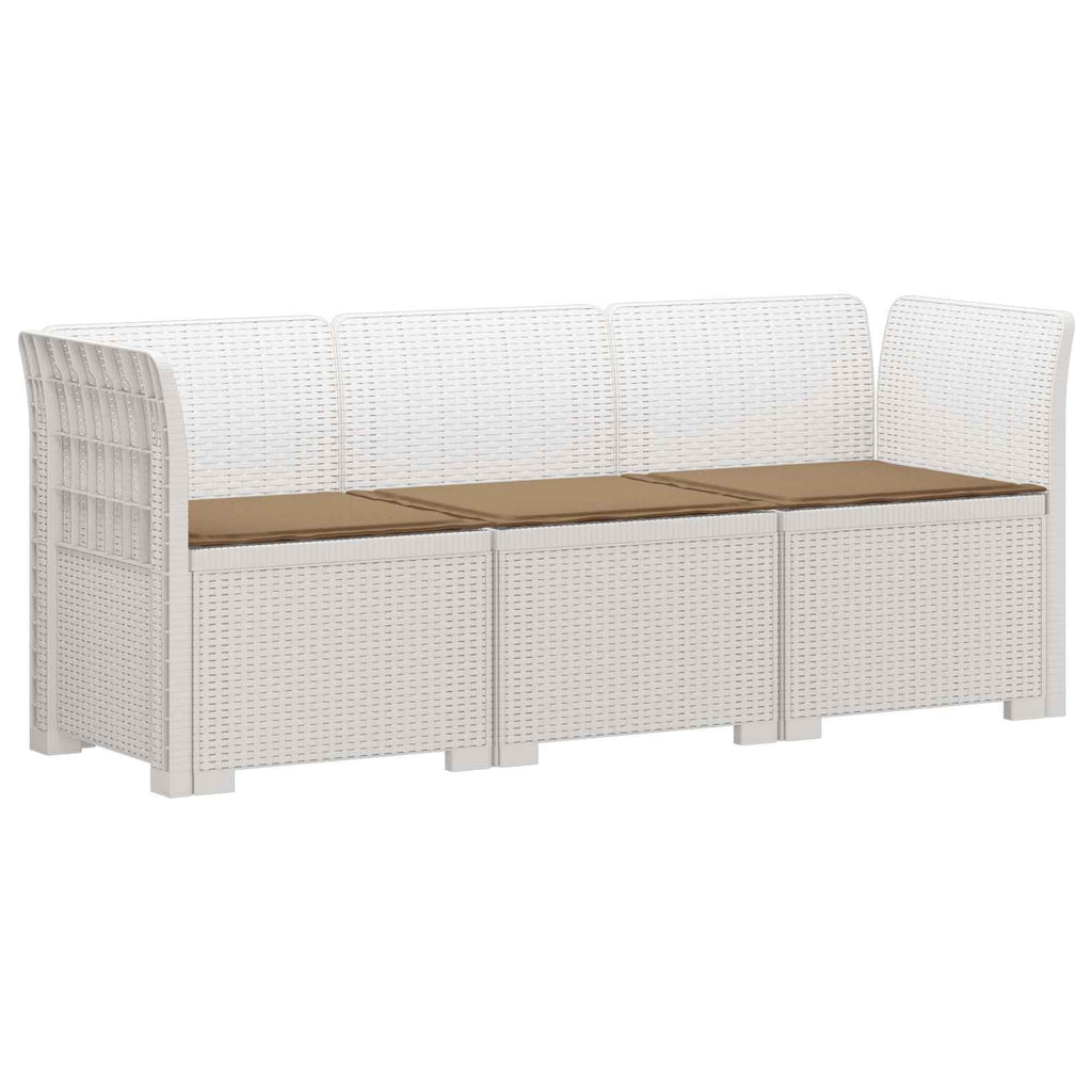 vidaXL Sofa ogrodowa 3-osobowa z poduszkami w rattanowym wyglądzie PP
