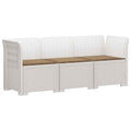 vidaXL Sofa ogrodowa 3-osobowa z poduszkami w rattanowym wyglądzie PP