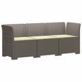 vidaXL Sofa ogrodowa 3-osobowa z poduszkami w rattanowym wyglądzie PP