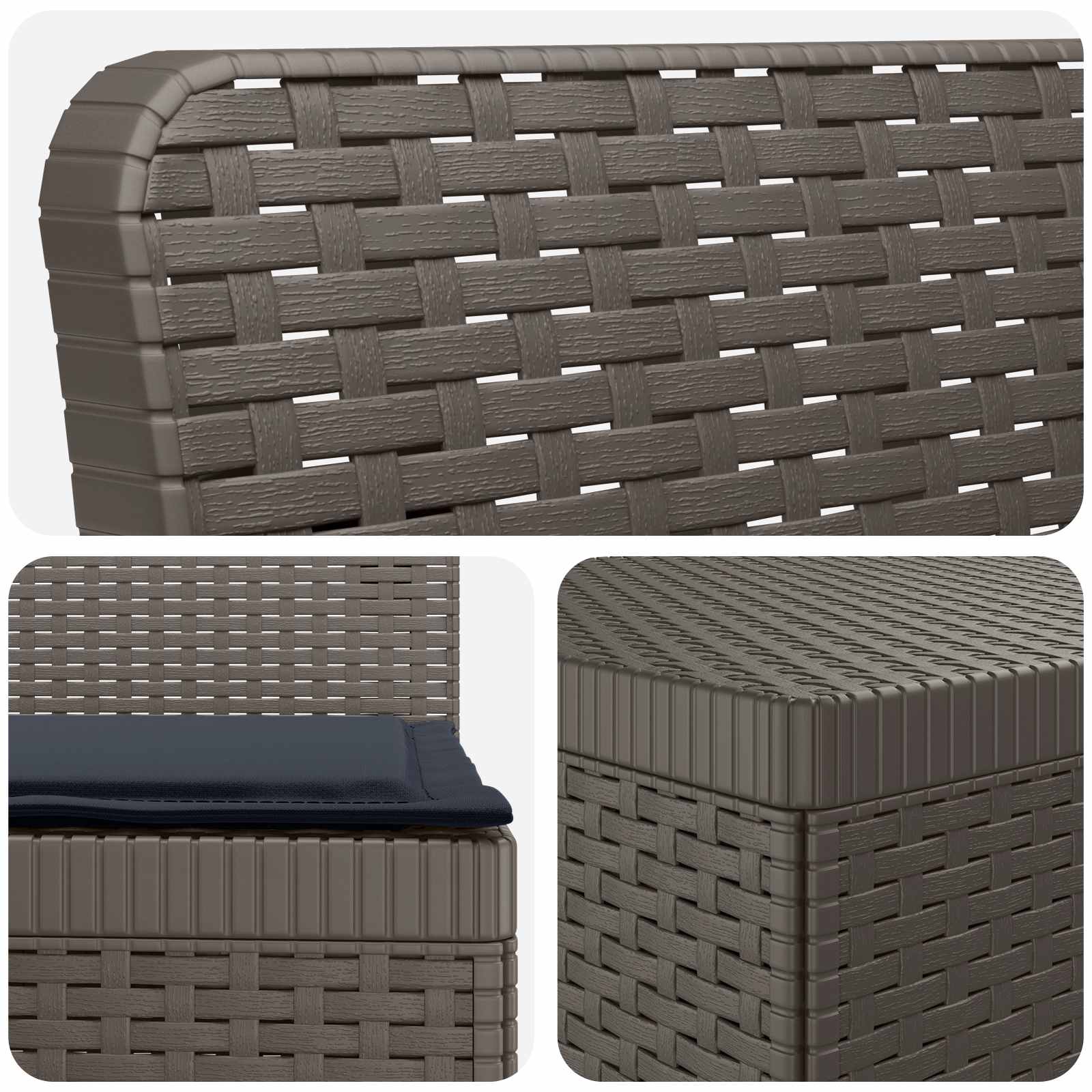 vidaXL Sofa ogrodowa 3-osobowa z poduszkami w rattanowym wyglądzie PP