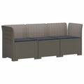 vidaXL Sofa ogrodowa 3-osobowa z poduszkami w rattanowym wyglądzie PP
