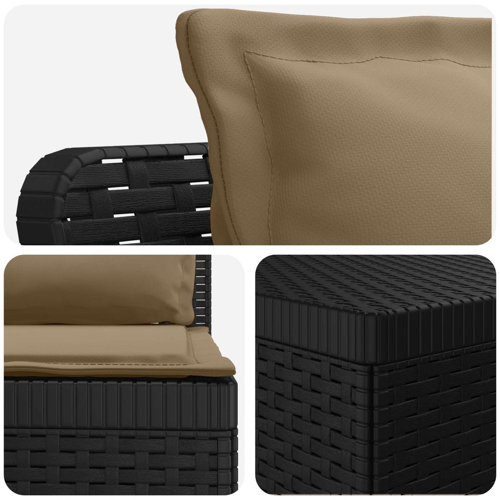 vidaXL Sofa ogrodowa 3-osobowa z poduszkami w rattanowym wyglądzie PP