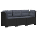 vidaXL Sofa ogrodowa 3-osobowa z poduszkami w rattanowym wyglądzie PP